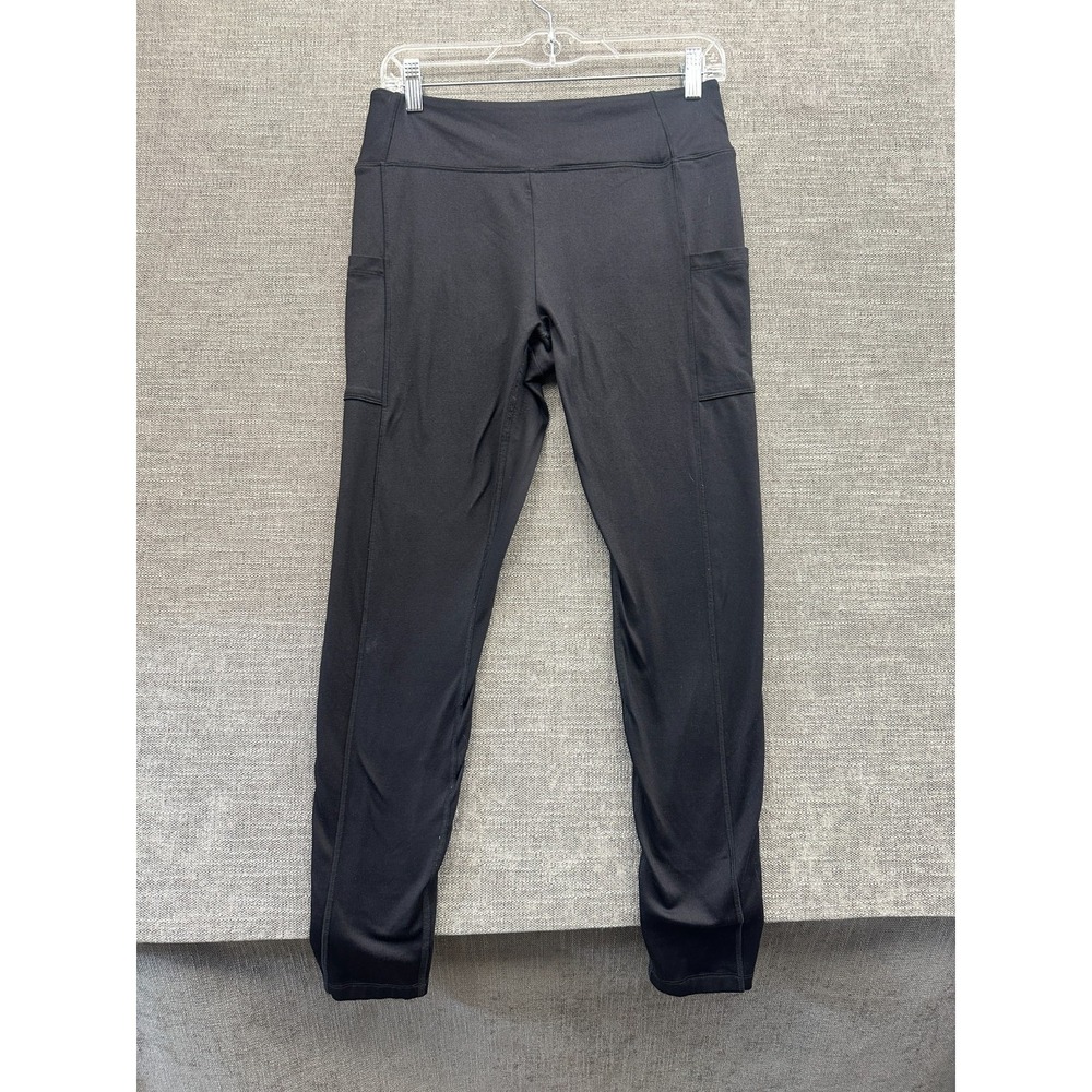 PINK Active Victoria's Secret Sweatpants Womens Large Black Pockets Skinny Leg